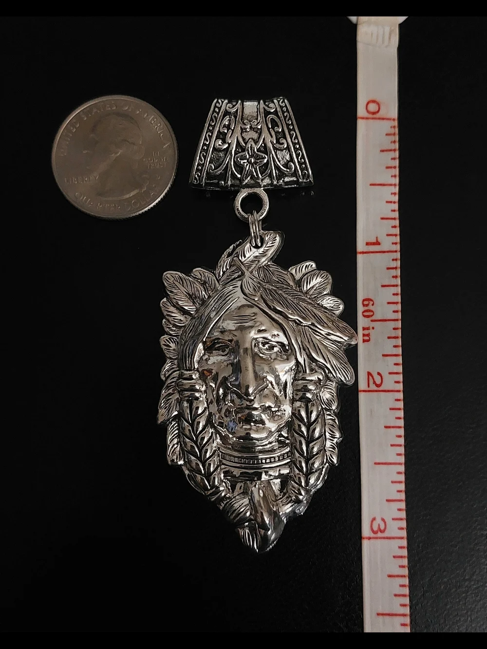 Native Chief Silver Necklace Pendant - Men Women Jewelry Accessories